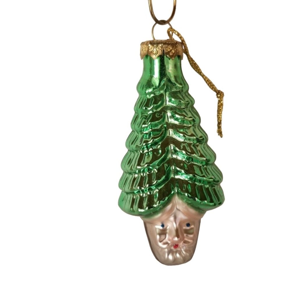 Christmas Ornament Glass Santa Face Christmas Tree Thomas Pacconi Museum Series